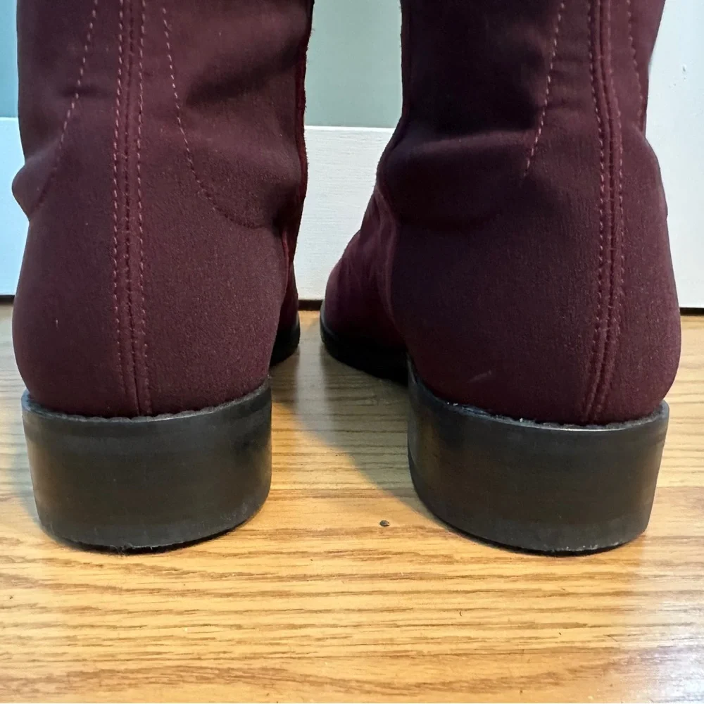 Genuine Stuart Weitzman 5050 Burgundy Over-the-Knee Boots 7 M - Picture 5 of 9
